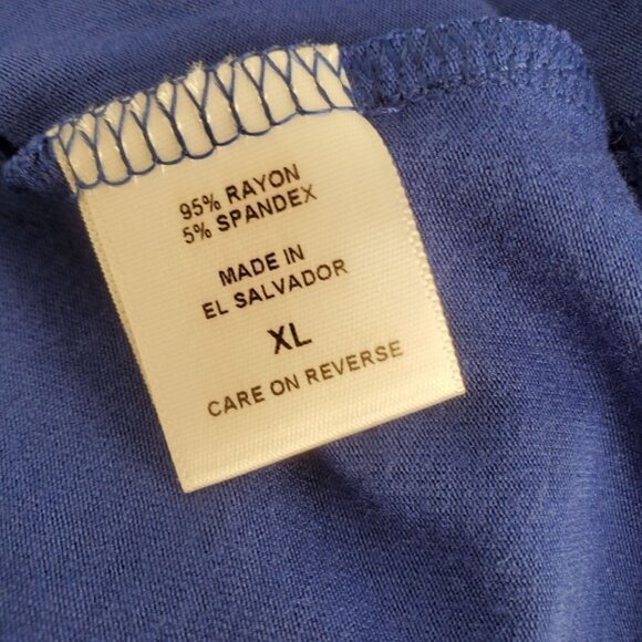 N Y and Co Thong Bodysuit Sweet Pea Stretch Royal Blue Jersey Knit Womens XLarge - Picture 7 of 8